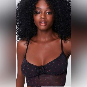 Ditsy Floral Lingerie Crop Top
